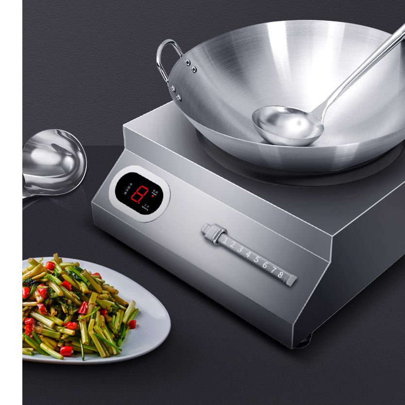 Commercial induction cooker 6000W, high-power concave 8kwW electric stir-frying stove, canteen, hotel kitchen, commercial 6kw induction cooker