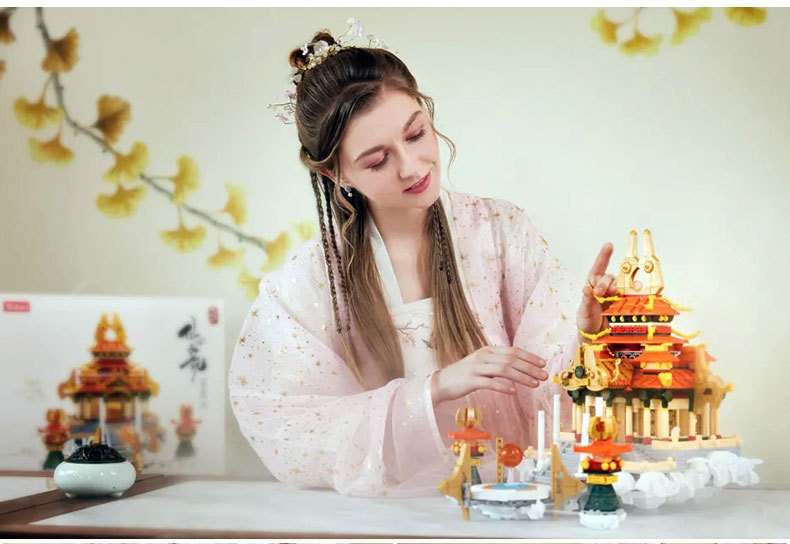 Happy Little Lu Ban's model of a traditional Chinese style architectural house in the Yunxiao Palace detail image 4