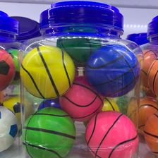 彩色篮球，立体小菊球，彩色果冻