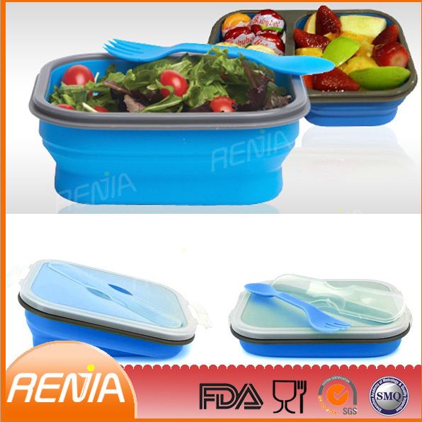 Silicone foldable lunch box