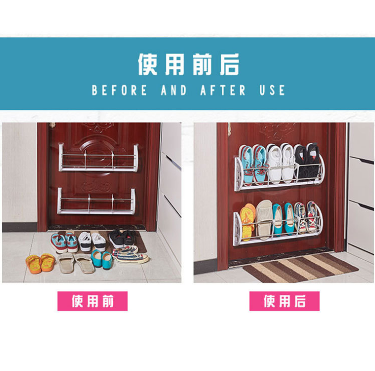 Nail-free hanging door rear shoe rack detail image 4