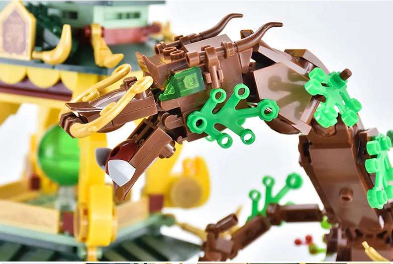 Happy Little Lu Ban's model of a Chinese-style ancient architectural house with a Chinese trend - Qinglong Pavilion detail image 5