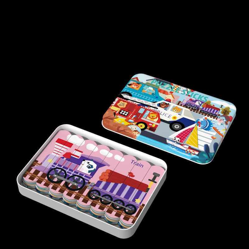 Wooden toys, educational jigsaw puzzles, early education jigsaw puzzles, parent-child games, exercise logical thinking ability, cartoon strip jigsaw puzzles Application Scenario