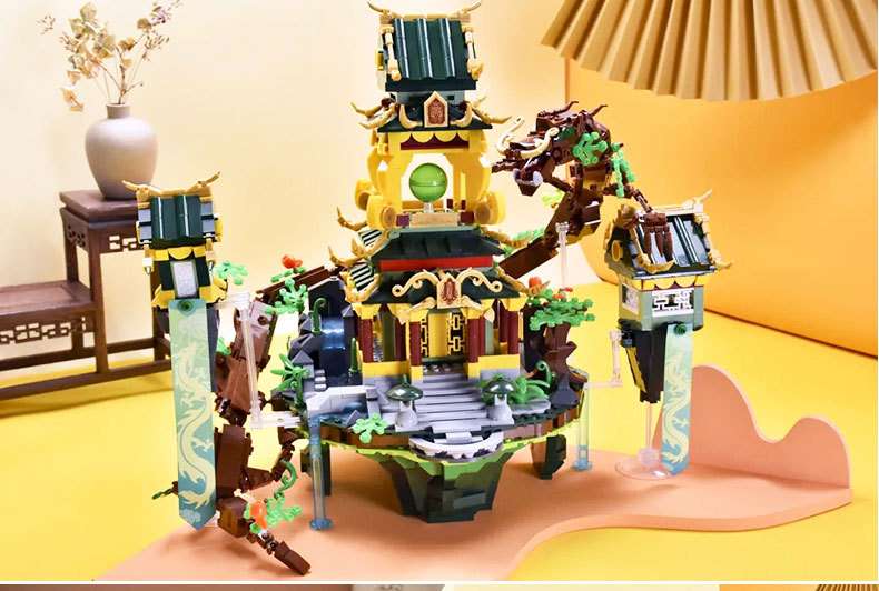 Happy Little Lu Ban's model of a Chinese-style ancient architectural house with a Chinese trend - Qinglong Pavilion detail image 6