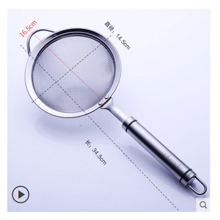 The diameter of the 304 stainless steel colander is 14.5cm detail image 1