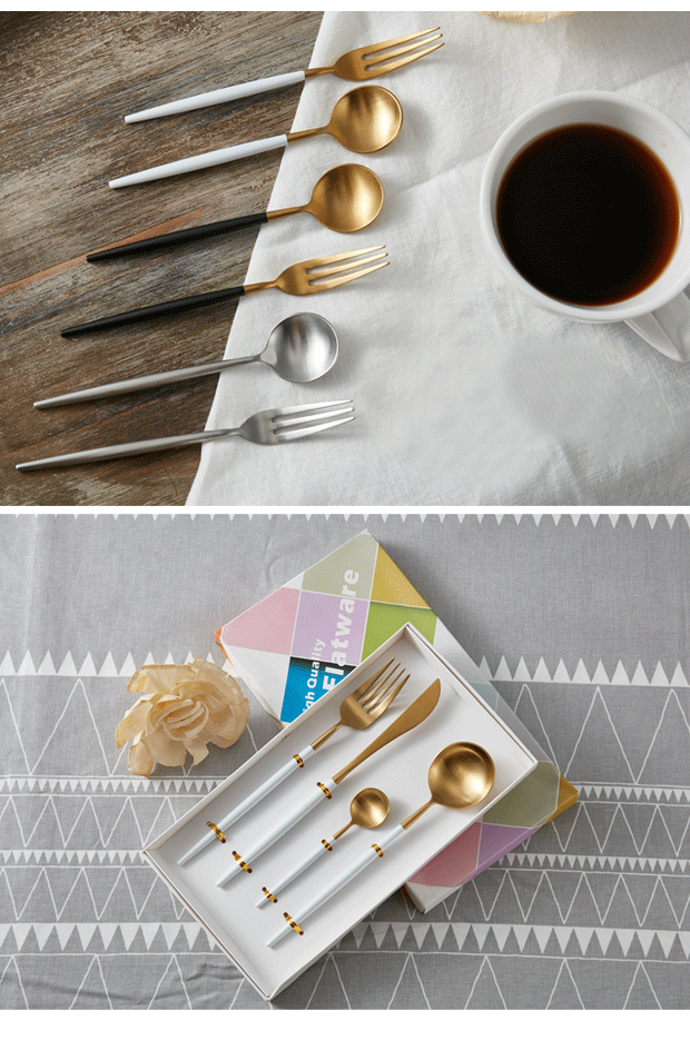 304不锈钢勺子 西餐牛排刀叉勺套装 不锈钢刀叉 葡萄牙餐具四件套详情图12