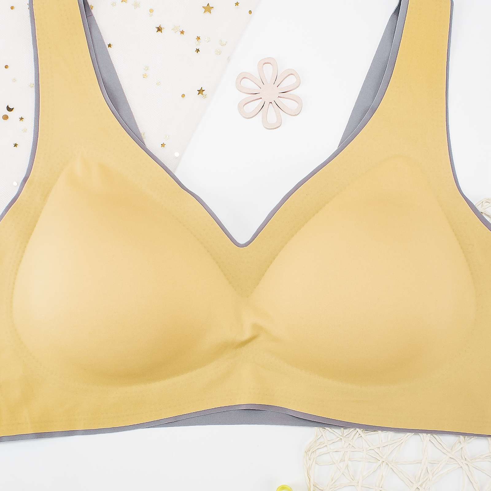 Traceless, wire-free, inner pad detachable sports yoga beauty back bra detail image 10