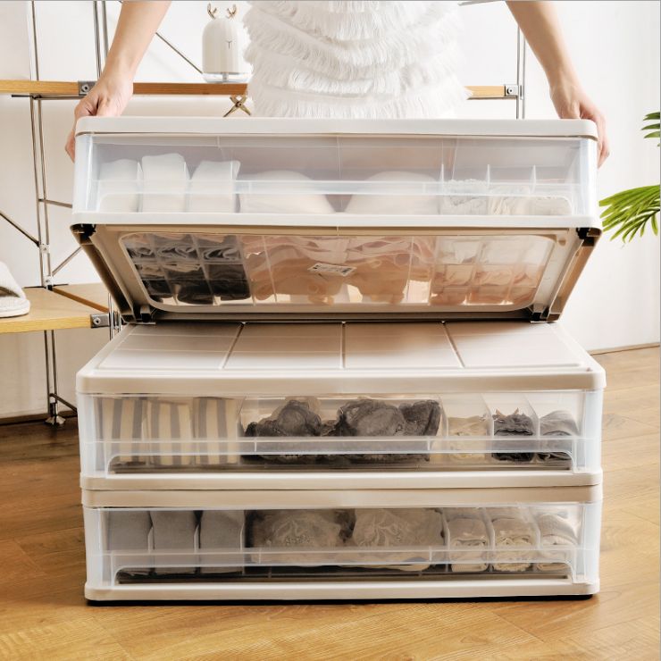 Clear bed bottom home underwear storage box