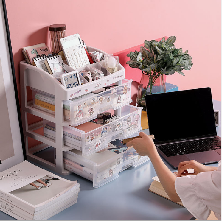 Desktop cosmetics and stationery storage box detail image 5