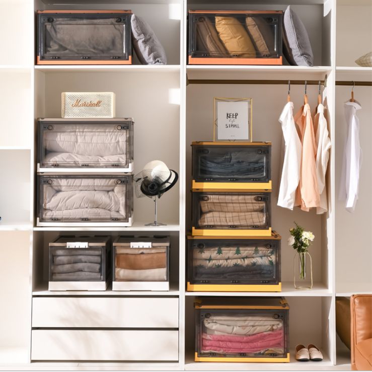 Collapsible book storage plastic household clothes toys organizer