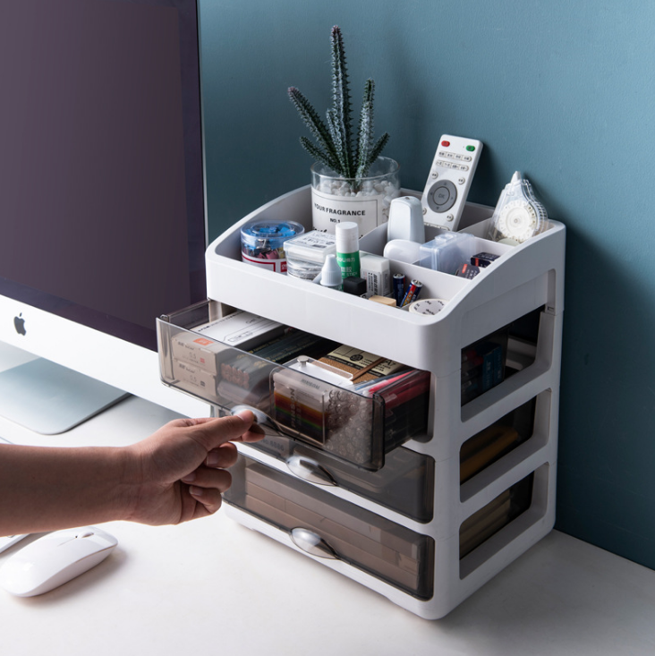 Plastic storage box, stationery and document storage box detail image 1