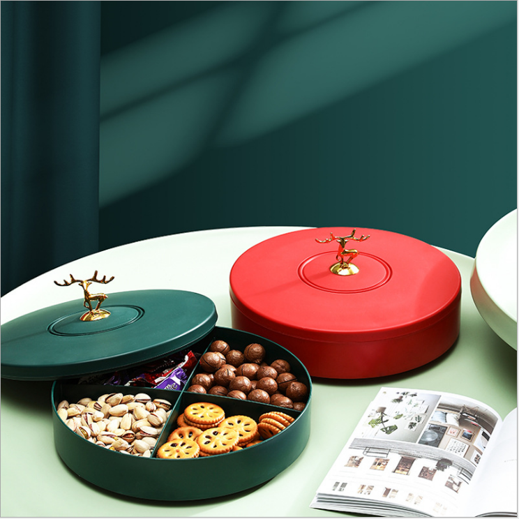 A Nordic light luxury creative candy plate with compartments and LIDS detail image 1