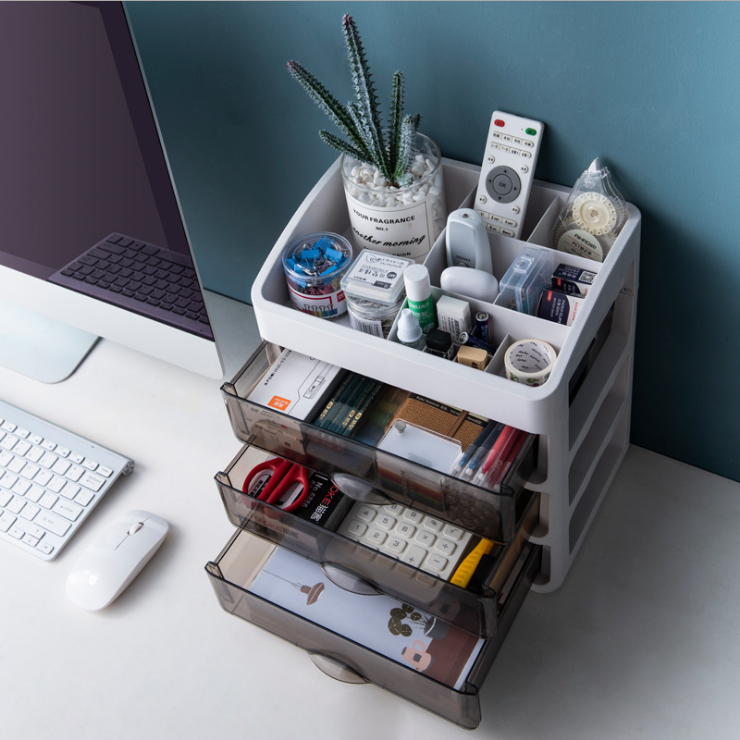 Plastic storage box, stationery and document storage box detail image 3