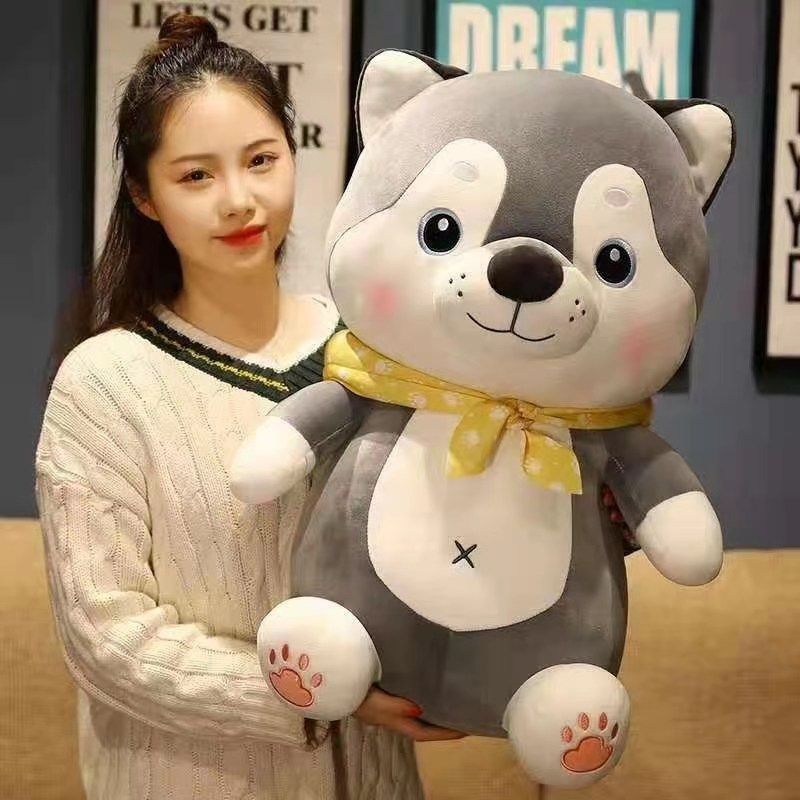 Manufacturers direct plush doll wood Wolf dog Baohua toy firm