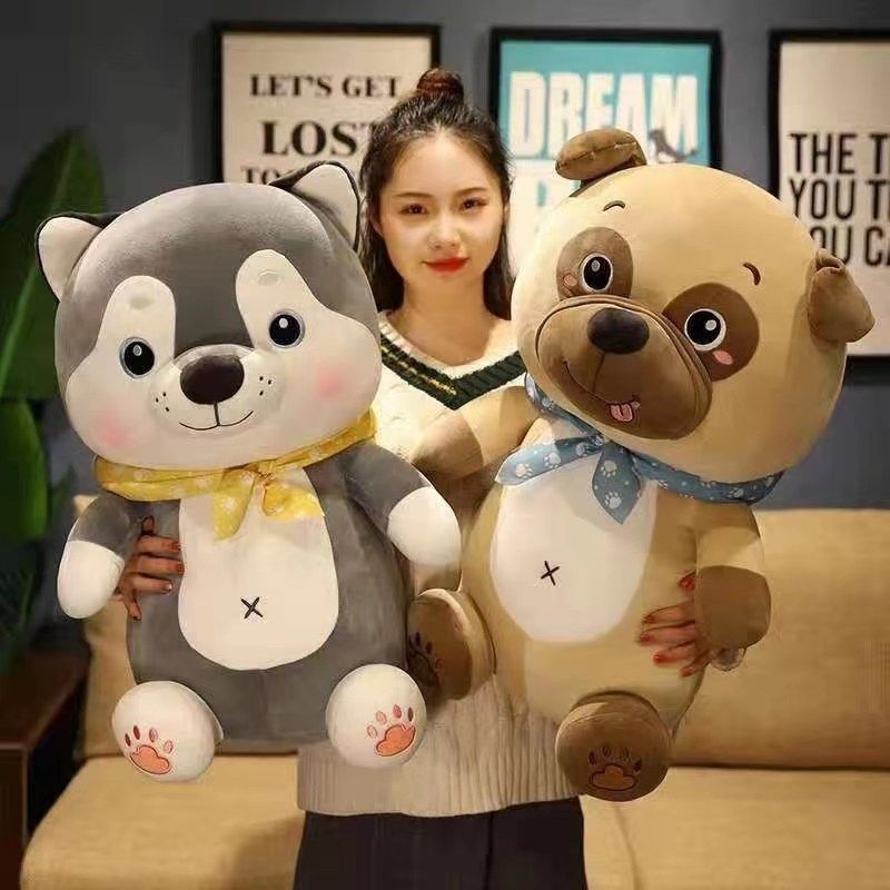Manufacturers direct plush doll hug pillow spit tongue dog Baohua toy company plush doll cartoon doll cute sleeping hug pillow lazy bed arrangement pillow