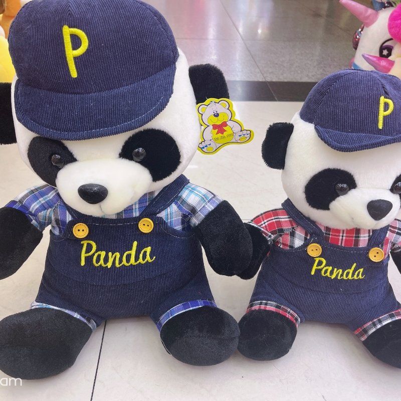 Factory direct plush doll with hat Panda Baohua toy company plush doll cartoon doll cute sleeping pillow lazy bed pillow arrangement