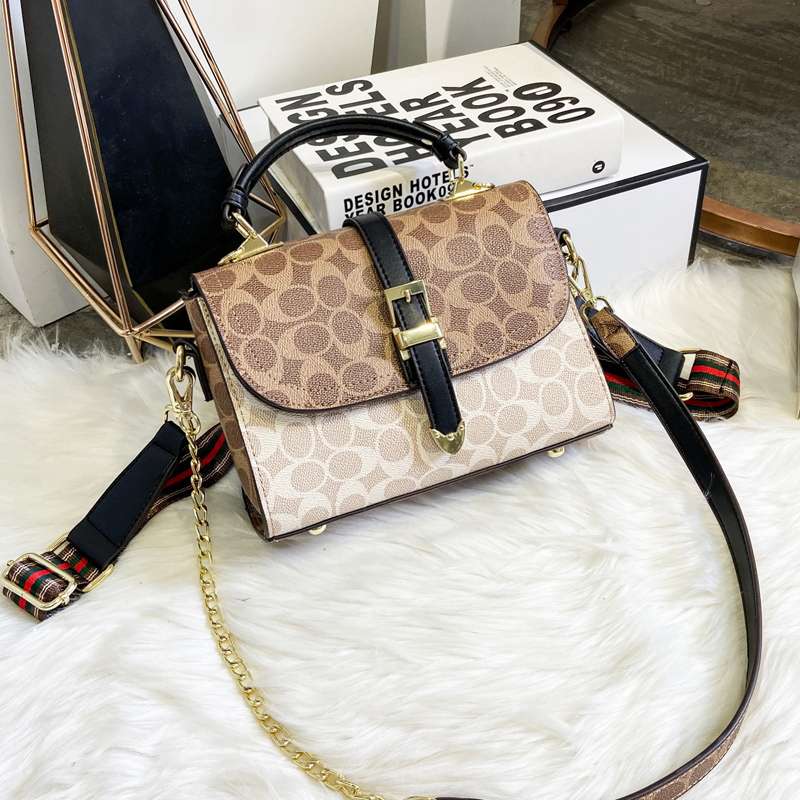 A2119-1 Bag Printed Women's Bag Korean Version Crossbody Bag Retro Messenger Bag All-In-One Handbag Women's Small Shoulder Bag details Picture