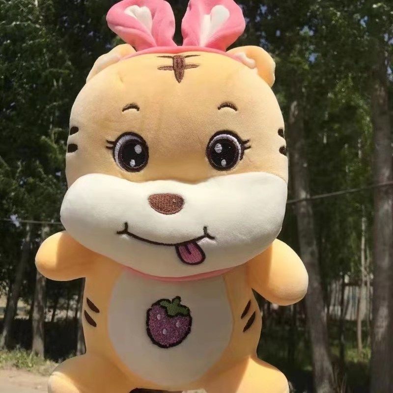 Manufacturers direct plush doll flower knot tiger Baohua toy firm