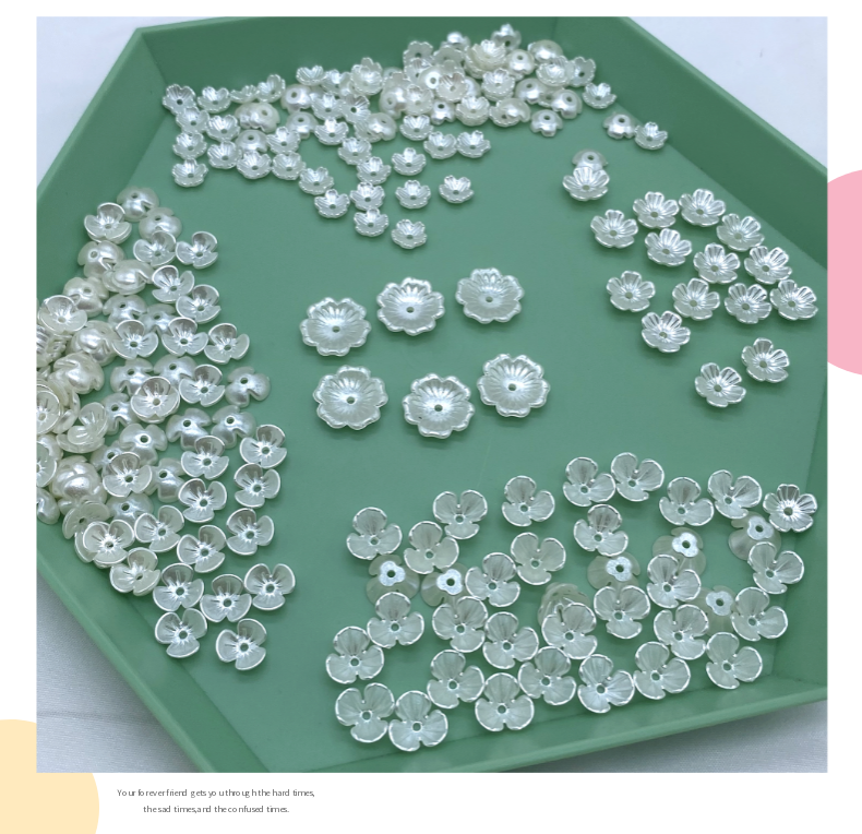 diy hand-woven ancient-style clothing hair rope accessories with ABS imitation pearl small petals detail image 5