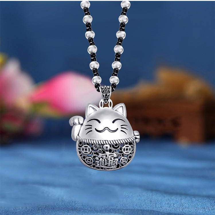 Jingpuli Jewelry Silver Collection Sweater Chain, Wealth from all directions, rose, Longevity lock, One Leaf Brings wealth!