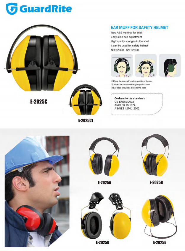 ABS防护耳罩 折叠款防护耳罩 射击场合 园林伐木 详情图3