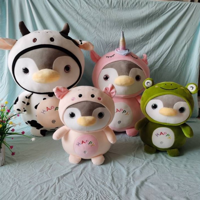 Factory direct sales of plush toys in penguin style from Baohua Toys Store. Lazy bed cartoon dolls, cute sleeping cushions, pillow decorations, plush doll styles detail image 2