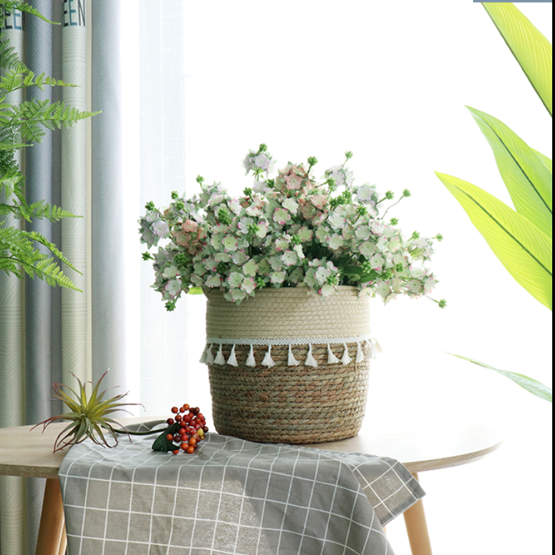 藤编  草编花篮   北欧 手工编织花盆客厅阳台装饰  落地盆栽 绿植 套盆篮子详情图8