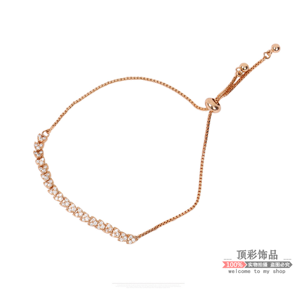 Shiny zircon crystal bracelet female Korean version simple personality student bracelet BFF hand jewelry, 6