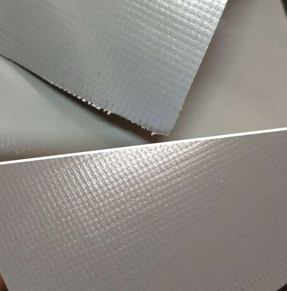 Grey glossy PVC mesh fabric, luggage fabric, tent fabric, machine cover, furniture cover, and special fabric for sports goods Specification image