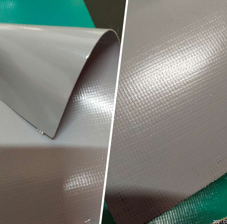 Grey glossy PVC mesh fabric, luggage fabric, tent fabric, machine cover, furniture cover, and special fabric for sports goods Item Picture