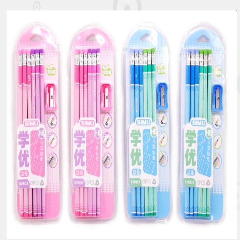 004-12支吸塑小皮头 学优铅笔