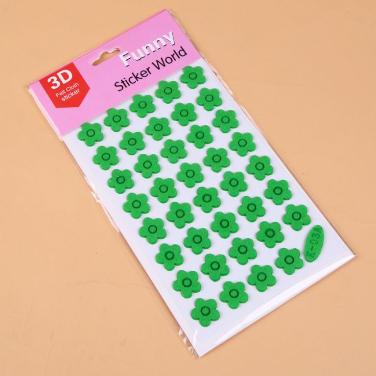 New flocking stickers mobile phone stickers custom cartoon 3D bubble stickers kindergarten early education felt sticky