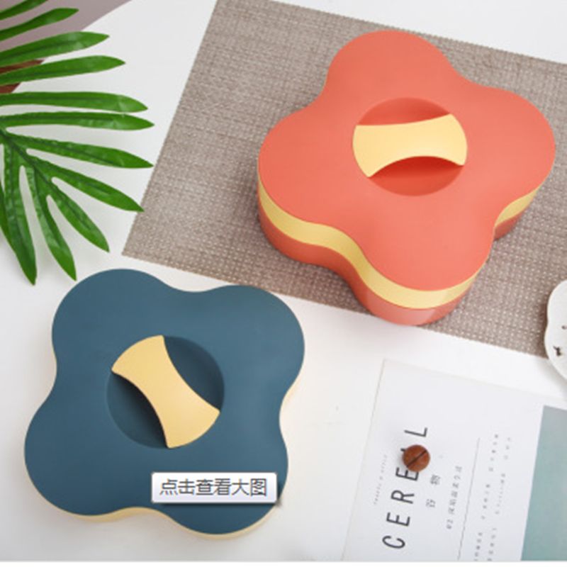 简约糖果盒干果盘 创意花形透明婚庆喜糖盒 零食瓜子塑料收纳盒子