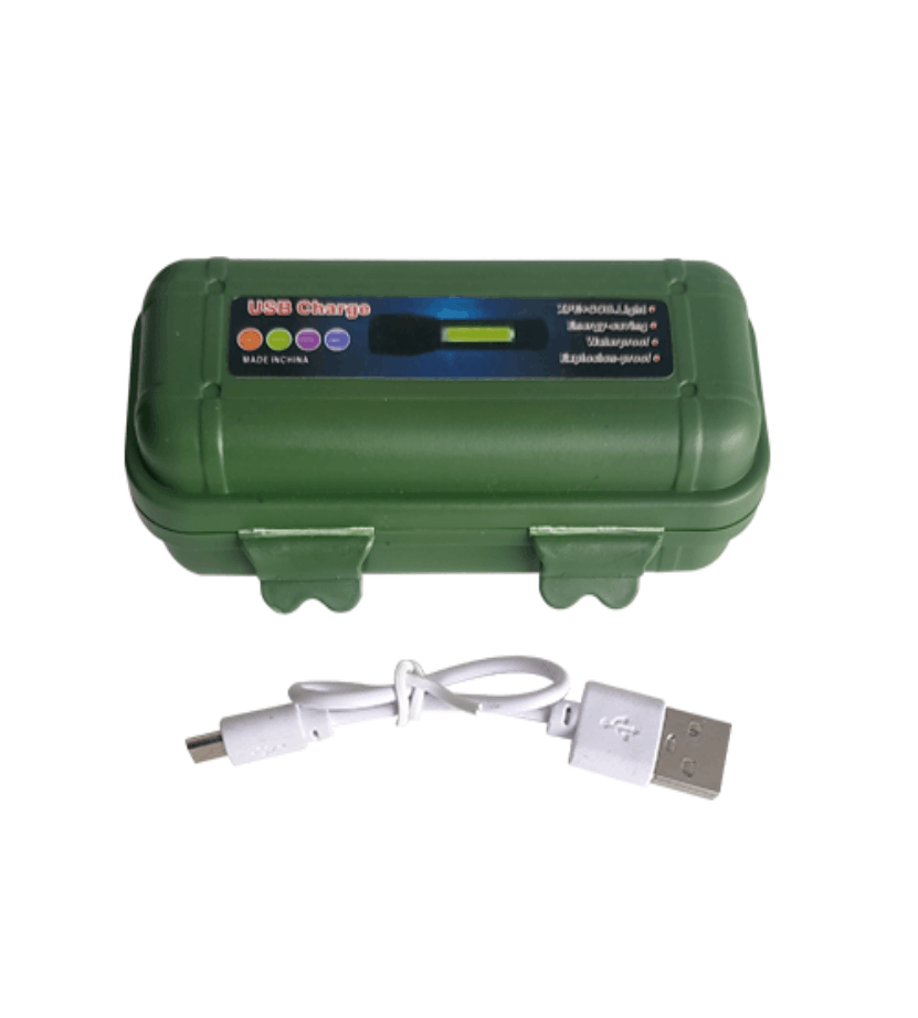 Linterna de plástico X8 (carga USB,240PCS,17.5KG,50×24×49.5=0.06, caja de plástico verde militar) Application Scenario