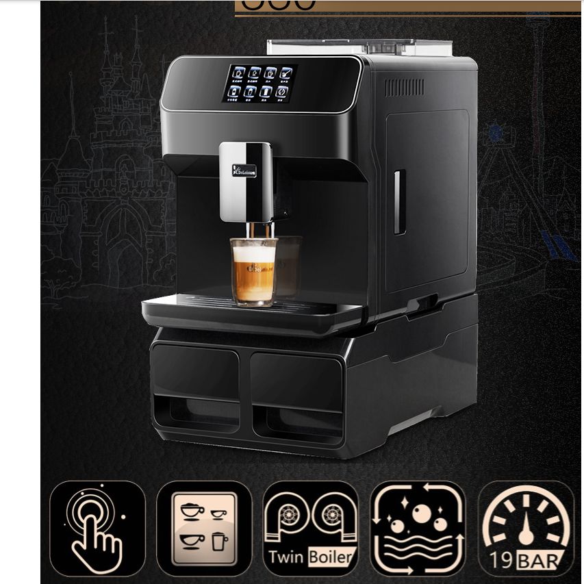 Deyi DE-560 automatic water touch screen coffee machine automatic home purpose commercial office freshly ground beans