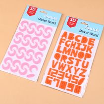 Kindergarten early education felt sticky flocking stickers mobile phone stickers custom cartoon 3D bubble stickers