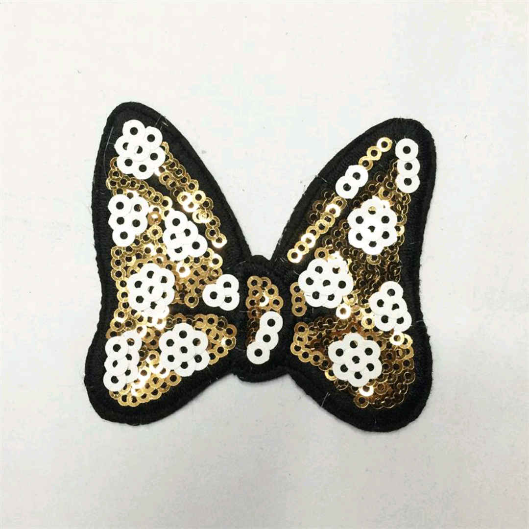 亮片刺绣双色蝴蝶布贴