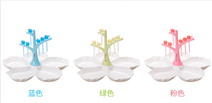 创意家用客厅茶几糖果盘零食盘瓜子盘新年干果盘带牙签分格水果盘详情图4