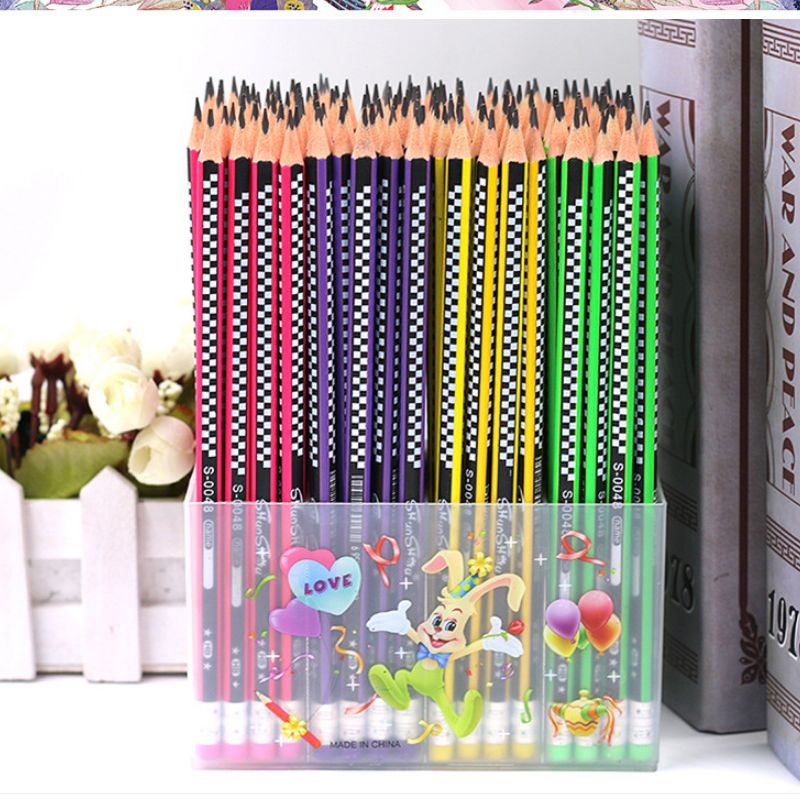 2020 New model of pencil, a safe and environmentally friendly writing pen for primary school students, 144 pieces of HB pencils in a box with a triangular rod