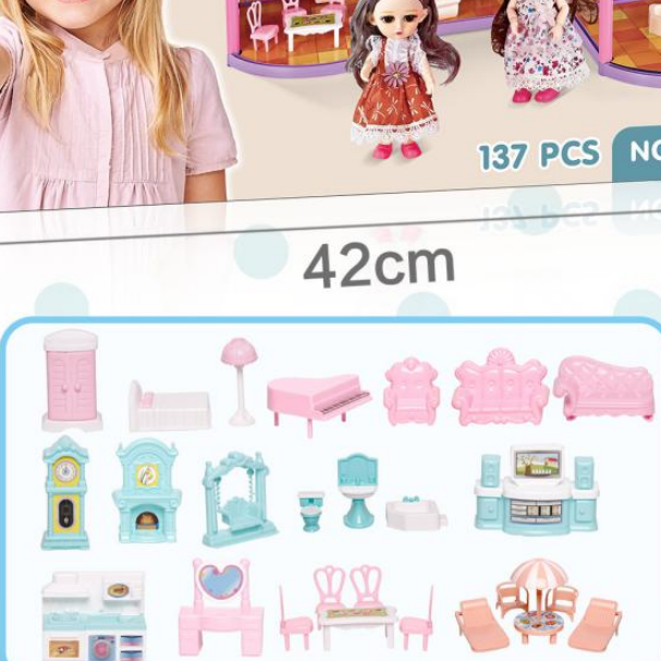 The ABL1002 sealed color box sets up a cute and charming little house with a girlish heart detail image 1