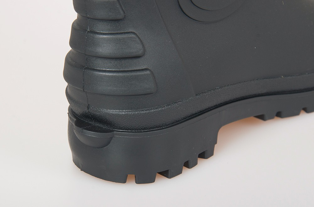 防水防滑防油脂耐化学性双钢(钢头钢底)加固款全黑雨鞋详情图2