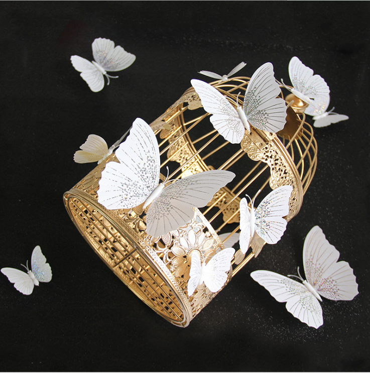 Double-layer butterfly magnet decorative magnetic sticker butterfly set, 12 pieces of creative butterfly stickers detail image 2