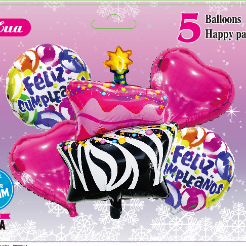 Five combination cakes leopard print