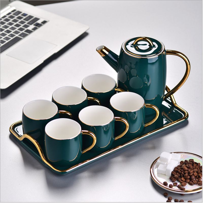 Ceramic water sets, tea sets, coffee sets, cups, Nordic light luxury gift set, living room special cold water bottle, single cup