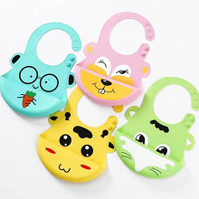 婴儿硅胶防水围兜