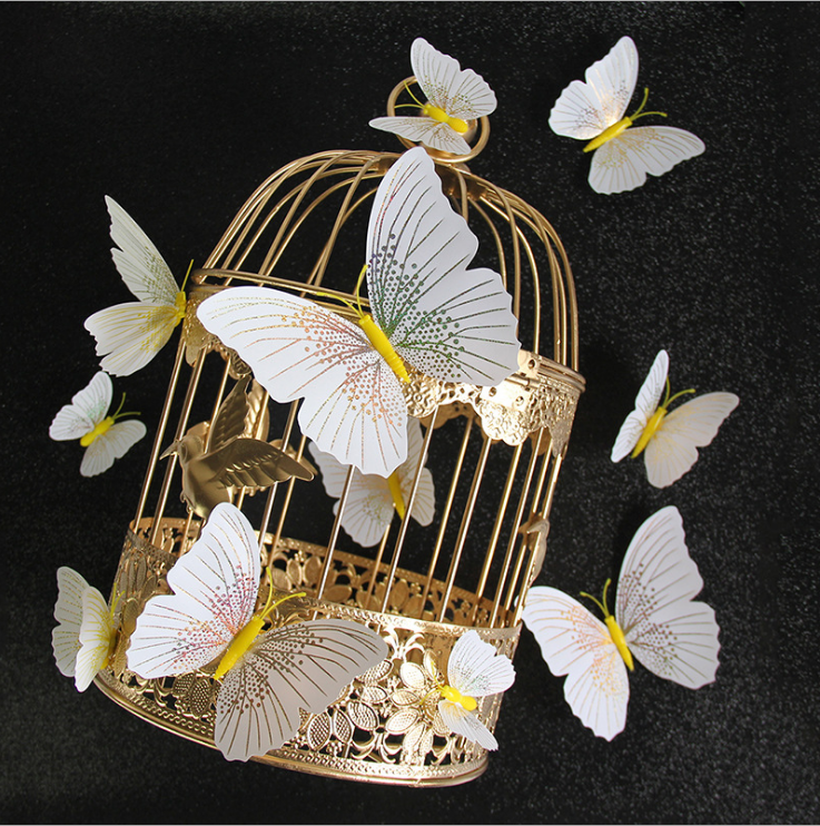 Double-layer butterfly magnet decorative magnetic sticker butterfly set, 12 pieces of creative butterfly stickers detail image 4