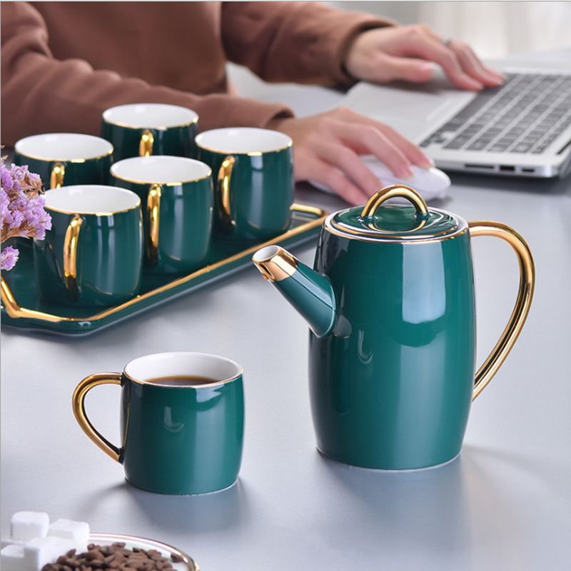 Ceramic water sets, tea sets, coffee sets, cups, Nordic light luxury gift set, living room special cold water bottle, single cup details Picture