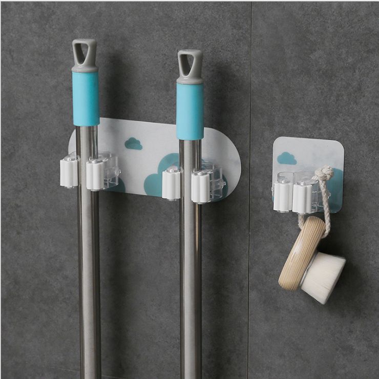 Stick the mop rack