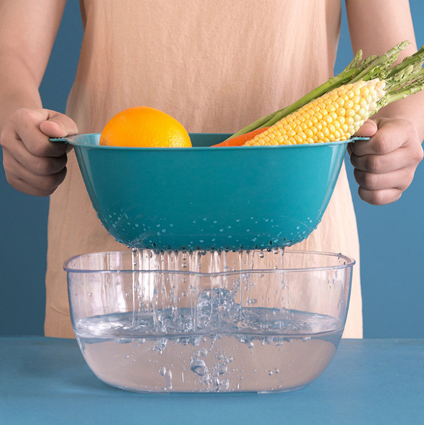 双层塑料洗菜盆沥水篮详情图3