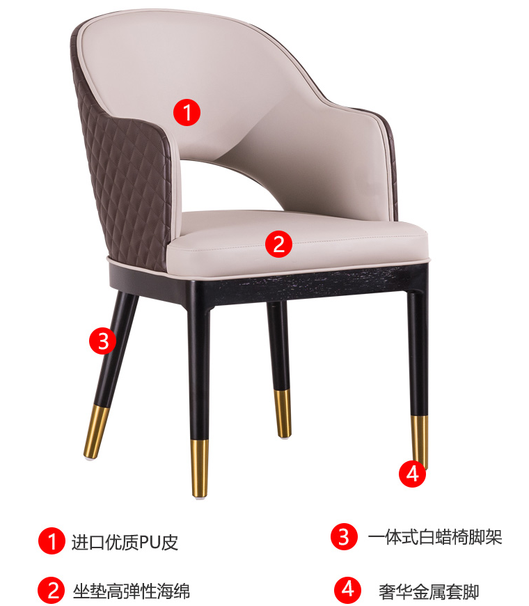 吕字家具-轻奢办公餐椅酒店宾馆椅子北欧靠背电脑椅奶茶店接待区洽谈桌椅休闲椅子详情4